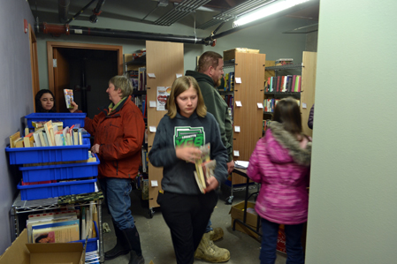 Deb and her posse check out the books